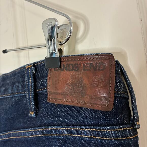 Lands’ End Square Rigger Jeans 36 x25 Traditional Fit Dark Wash Blue Denim - Picture 3 of 8